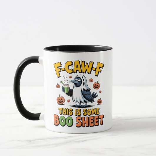 F-Caw-F Dit Is Enige Boo Blad Grappig Griezelig  Mok (Links)