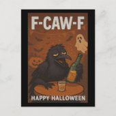 F-CAW-F Drink Raven Halloween Briefkaart (Voorkant)
