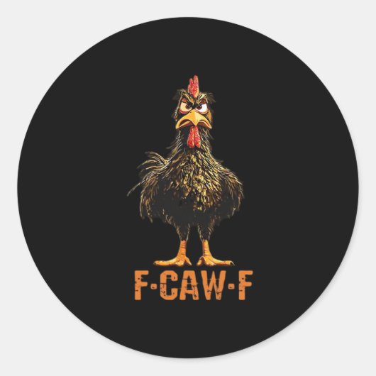 F-Caw-F Eenvoudig Schoon Ronde Sticker (Voorkant)
