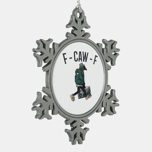 F Caw F Essential Basic Casual Style Tin Sneeuwvlok Ornament (Links)