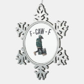 F Caw F Essential Basic Casual Style Tin Sneeuwvlok Ornament (Rechts)