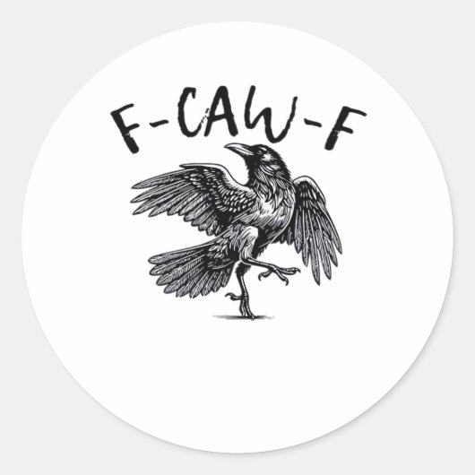 F Caw F Essential Classic Aesthetic Ronde Sticker (Voorkant)