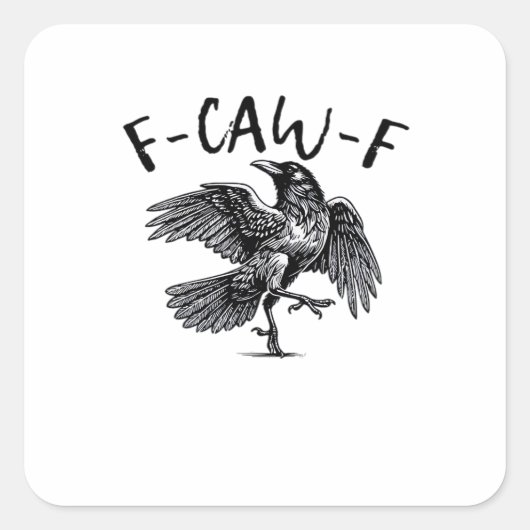 F Caw F Essential Classic Aesthetic Vierkante Sticker (Voorkant)
