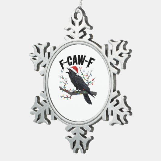 F Caw F Essential Creative Casual Style Tin Sneeuwvlok Ornament (Rechts)