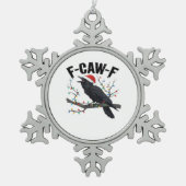 F Caw F Essential Creative Casual Style Tin Sneeuwvlok Ornament (Voorkant)