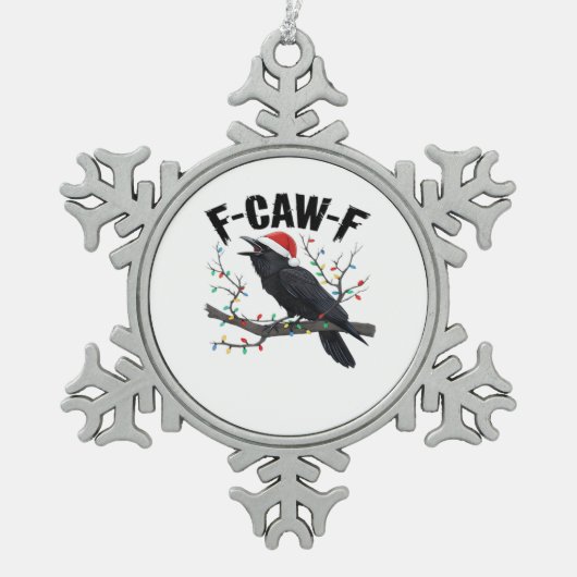 F Caw F Essential Creative Casual Style Tin Sneeuwvlok Ornament (Voorkant)