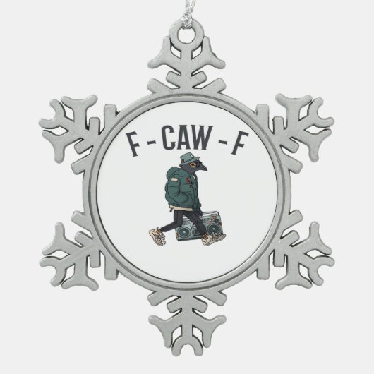 F Caw F Essentiële Basis Casual Stijl Tin Sneeuwvlok Ornament (Voorkant)