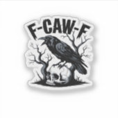 F Caw F Essentiële Minimaal Schone Ontwerp Sticker (Voorkant)
