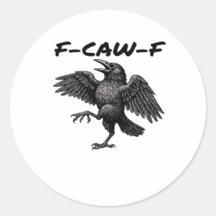 F Caw F Essentiële Vintage Grafische Look Ronde Sticker