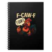 F Caw F Funny Angry Rooster Graphic Retro Style Notitieboek (Voorkant)