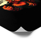 F Caw F Funny Angry Rooster Graphic Retro Style Poster (Hoek)