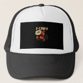 F Caw F Funny Angry Rooster Graphic Retro Style Trucker Pet (Voorkant)