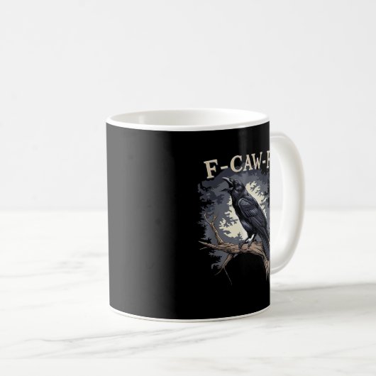 F Caw F Funny Bird Crow Creative Casual Design Koffiemok (Voorkant rechts)