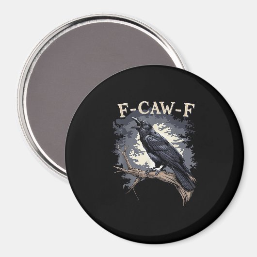 F Caw F Funny Bird Crow Creative Casual Design Magneet (Voorkant / Achterkant)
