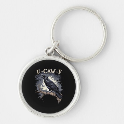 F Caw F Funny Bird Crow Creative Casual Design Sleutelhanger (Voorkant)