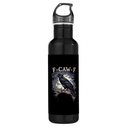 F Caw F Funny Bird Crow Creative Casual Design Waterfles (Voorkant)