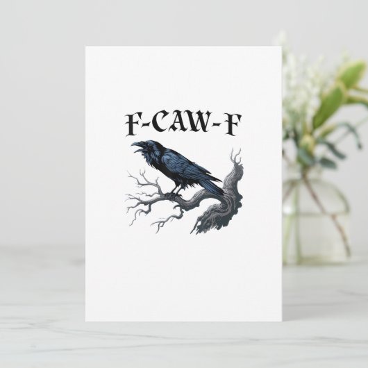 F-Caw-F Funny Bird Crow Feestdagenkaart (Staand voorkant)