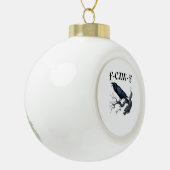 F-Caw-F Funny Bird Crow Keramische Bal Ornament (Links)