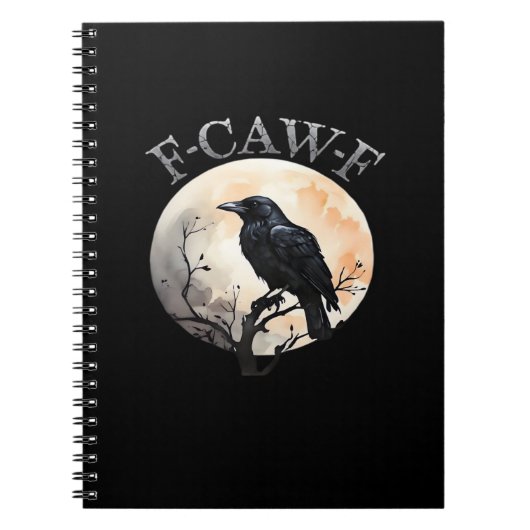 F Caw F Funny Bird Moon Minimal Clean Style Notitieboek (Voorkant)