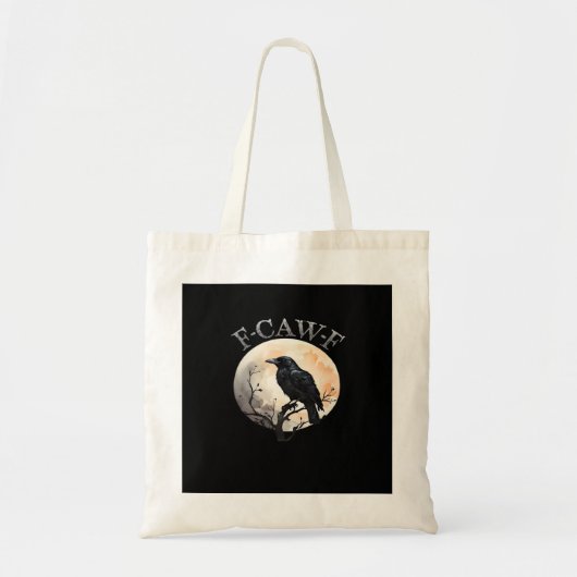 F Caw F Funny Bird Moon Minimal Clean Style Tote Bag (Voorkant)