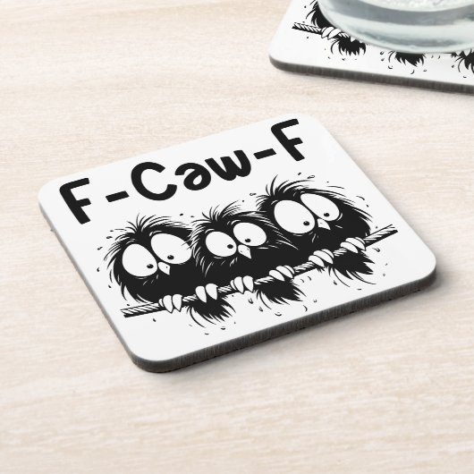 F-Caw-F Funny Bird Quote Gifts  Bier Onderzetter (Linkerzijde)