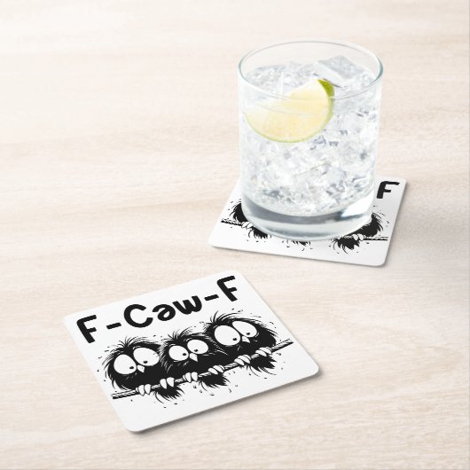 F-Caw-F Funny Bird Quote Gifts  Kartonnen Onderzetters (Insitu)