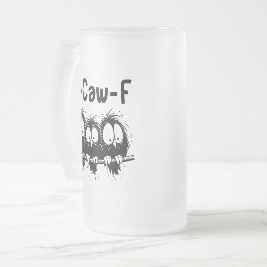F-Caw-F Funny Bird Quote Gifts Matglas Bierpul (Voorkant links)
