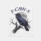 F-caw-f Funny Black Bird Black Crow Fleece Deken (Voorkant)