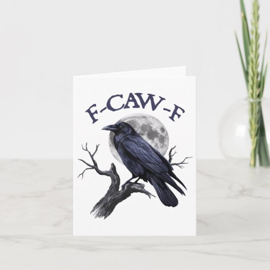 F-caw-f Funny Black Bird Black Crow Kaart (Voorkant)