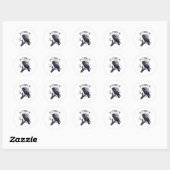 F-caw-f Funny Black Bird Black Crow Ronde Sticker (Vel)