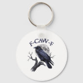 F-caw-f Funny Black Bird Black Crow Sleutelhanger (Voorkant)