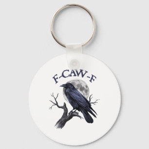 F-caw-f Funny Black Bird Black Crow Sleutelhanger
