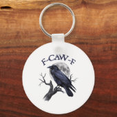 F-caw-f Funny Black Bird Black Crow Sleutelhanger (Voorkant)