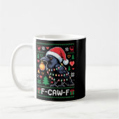 F-caw-f Funny Black Bird Humor Christmas Ugly Swea Koffiemok (Links)