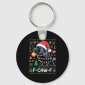 F-caw-f Funny Black Bird Humor Christmas Ugly Swea Sleutelhanger (Voorkant)
