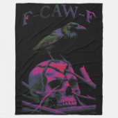 F-CAW-F Funny Black Crow Bird Fleece Deken (Voorkant)