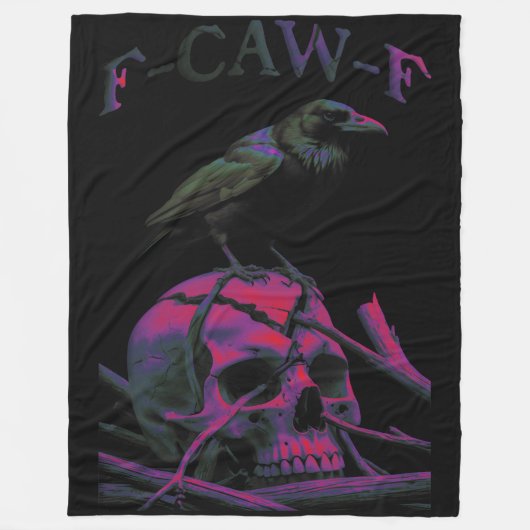 F-CAW-F Funny Black Crow Bird Fleece Deken (Voorkant)