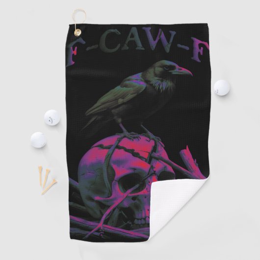 F-CAW-F Funny Black Crow Bird Golfhanddoek (Insitu)