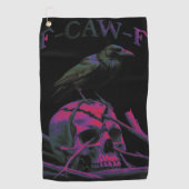 F-CAW-F Funny Black Crow Bird Golfhanddoek (Voorkant)