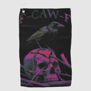 F-CAW-F Funny Black Crow Bird Golfhanddoek