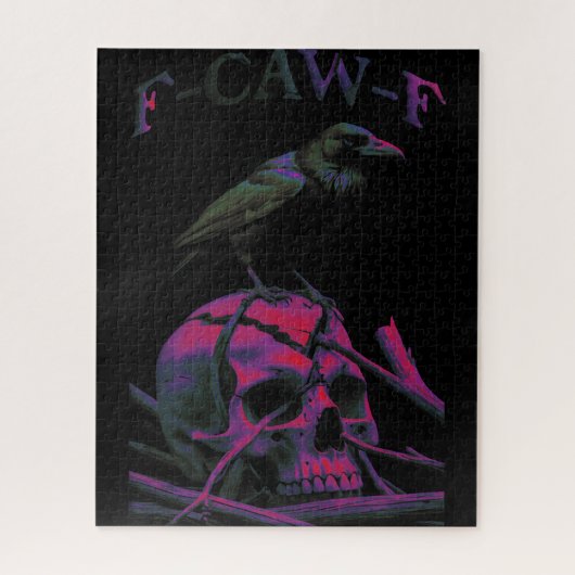 F-CAW-F Funny Black Crow Bird Legpuzzel (Verticaal)