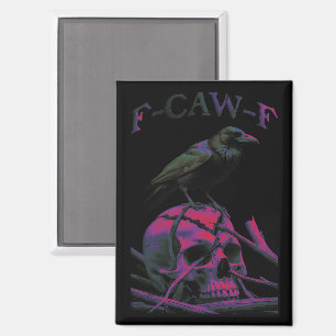 F-CAW-F Funny Black Crow Bird Magneet