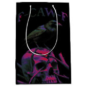 F-CAW-F Funny Black Crow Bird Medium Cadeauzakje (Voorkant)