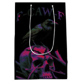 F-CAW-F Funny Black Crow Bird Medium Cadeauzakje (Achterkant)