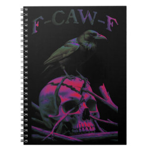 F-CAW-F Funny Black Crow Bird Notitieboek