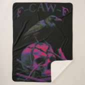F-CAW-F Funny Black Crow Bird Sherpa Deken (Voorkant)