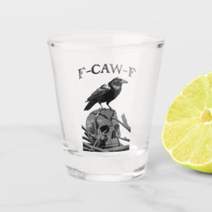 F-CAW-F Funny Black Crow Bird Shot Glas