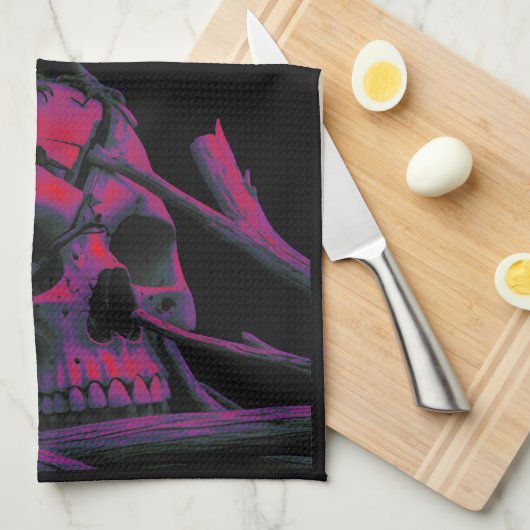 F-CAW-F Funny Black Crow Bird Theedoek (Quarter Fold)