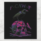 F-CAW-F Funny Black Crow Bird Wijn Etiket (Enkel label)