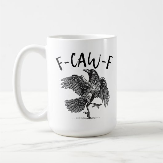  F-Caw-F Funny Black Crow F-Caw-F Funny Black Bird Koffiemok (Links)